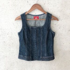 Vintage 90s Japanese Brand Pink House Denim Bustier Vest Top